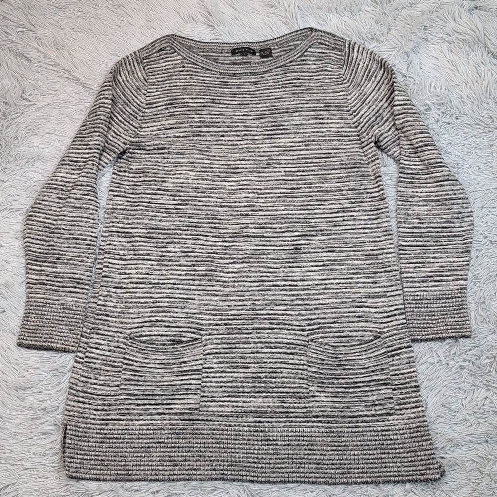 Jean Pierre Sweater Womens L Gray Long Cozy Comfort Pockets Casual Preppy